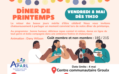 Dîner du printemps – 8 mai dès 11h30